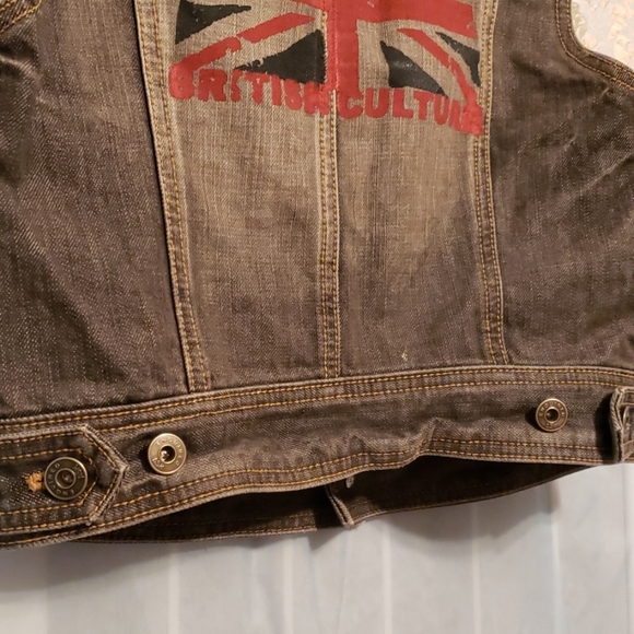 ASK ENQUIRED JEAN VEST W/SWEAT HOOD LINING. SZ S - Picture 5 of 8